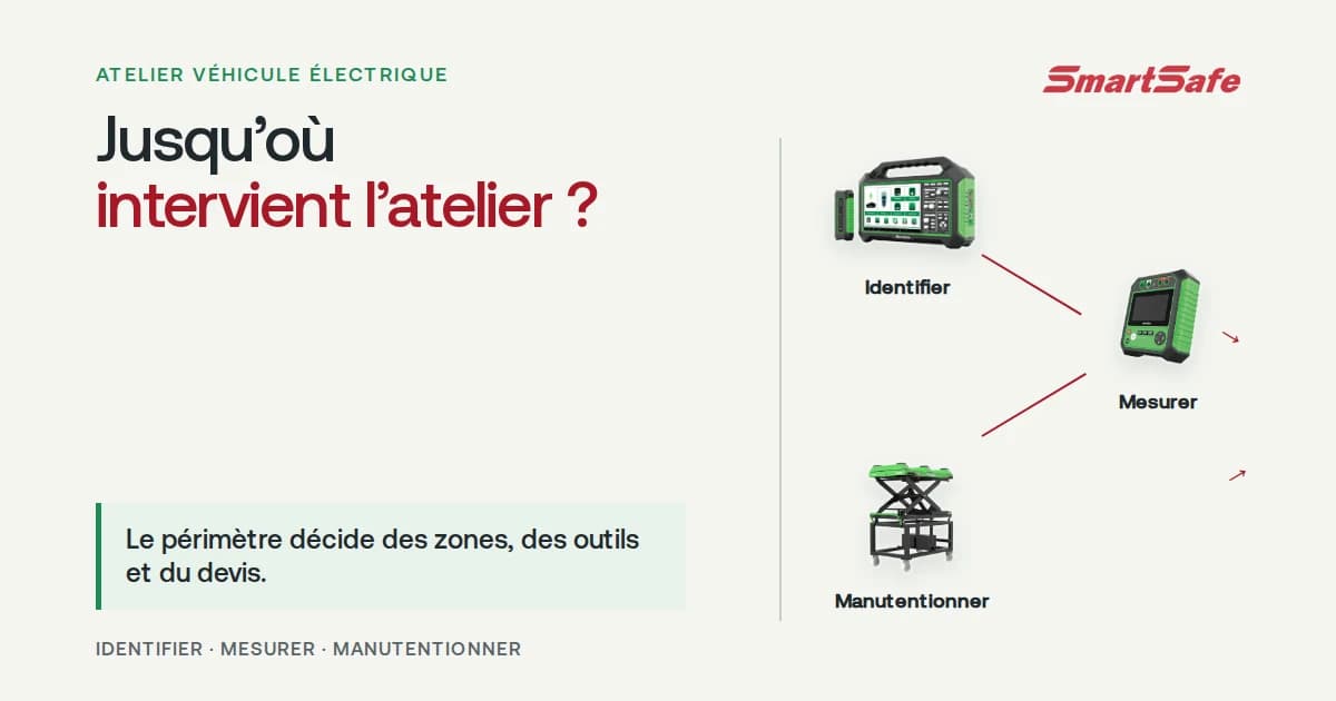 Équipement d’un atelier véhicule électrique : diagnostic, mesure et manutention d’un pack batterie